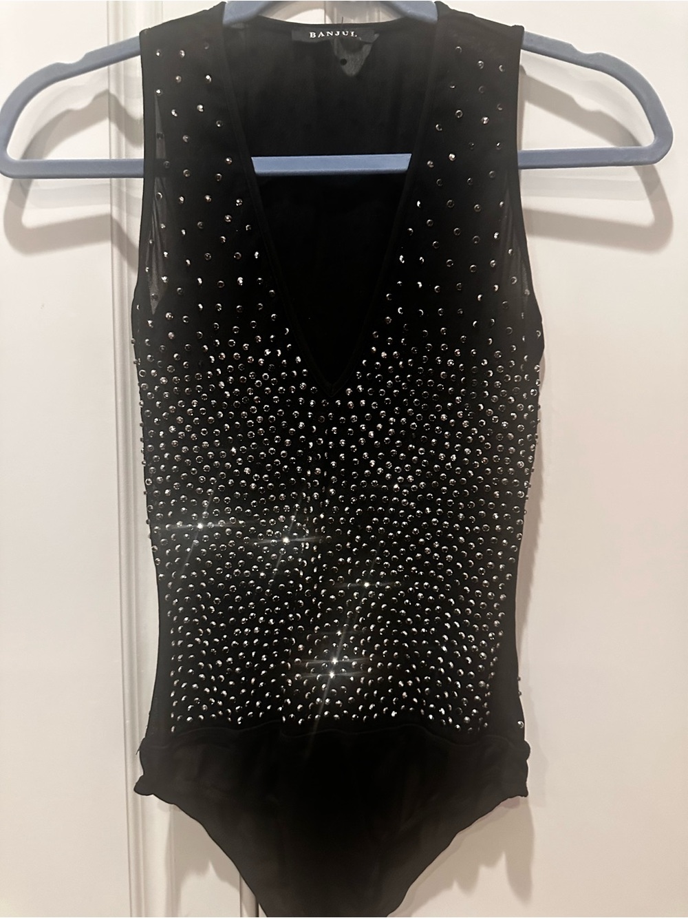 Banjul Black Rhinestone Bodysuit